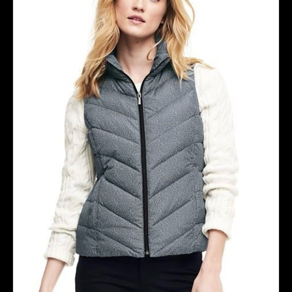 NWOT- Lands End herringbone puffer vest